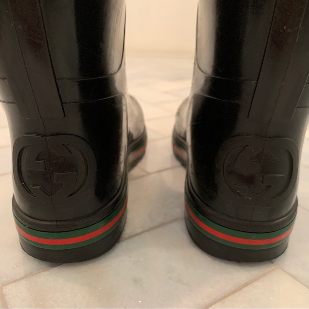 Gucci Men’s Black Rainboots - Size 7